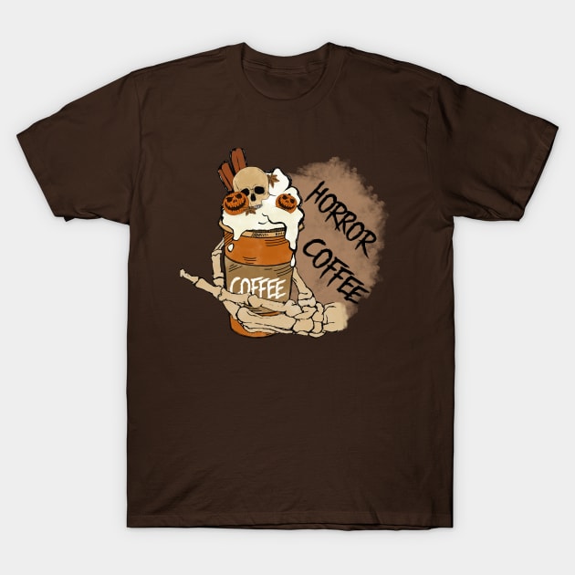 Horror Coffee Halloween Design T-Shirt by PaperMoonGifts